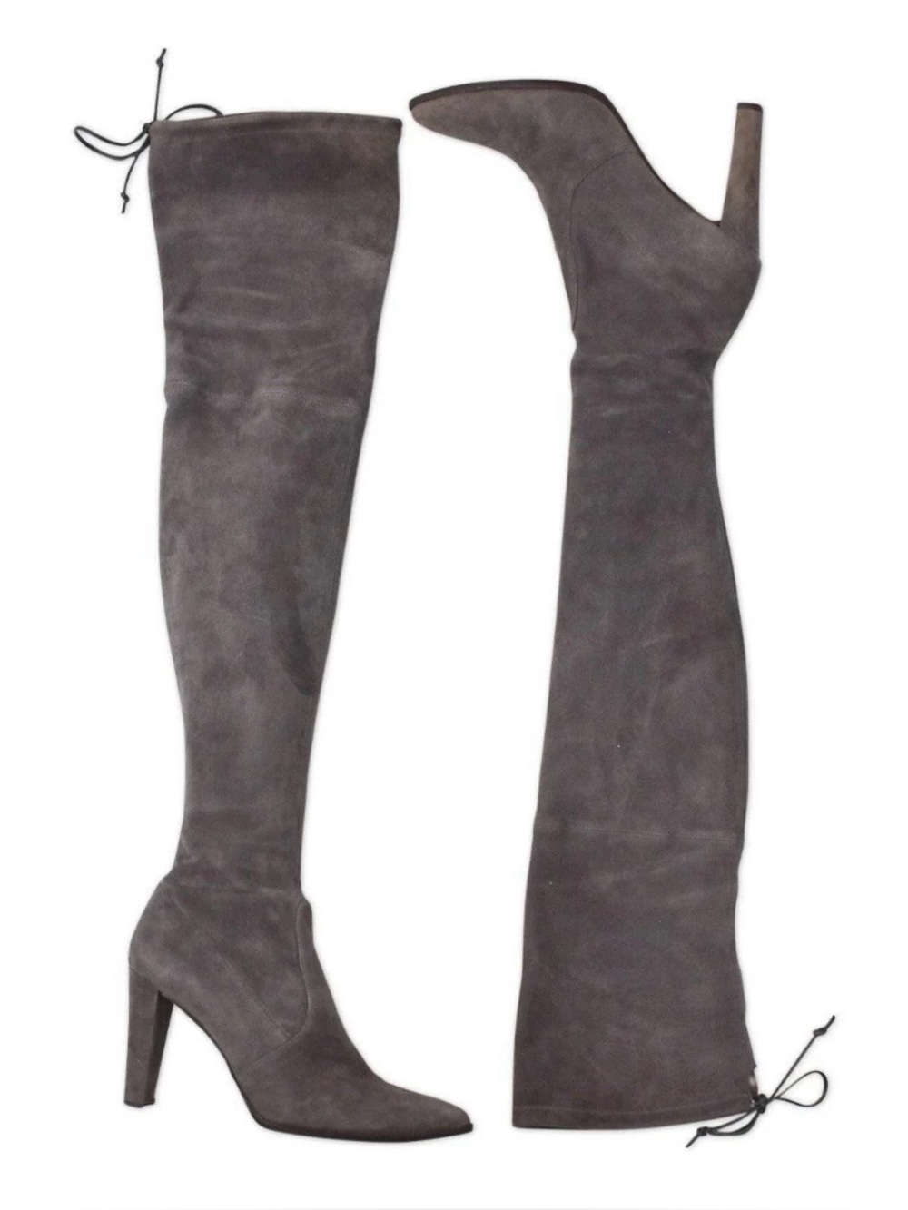 Stuart weitzman highland over the knee grey suede boots